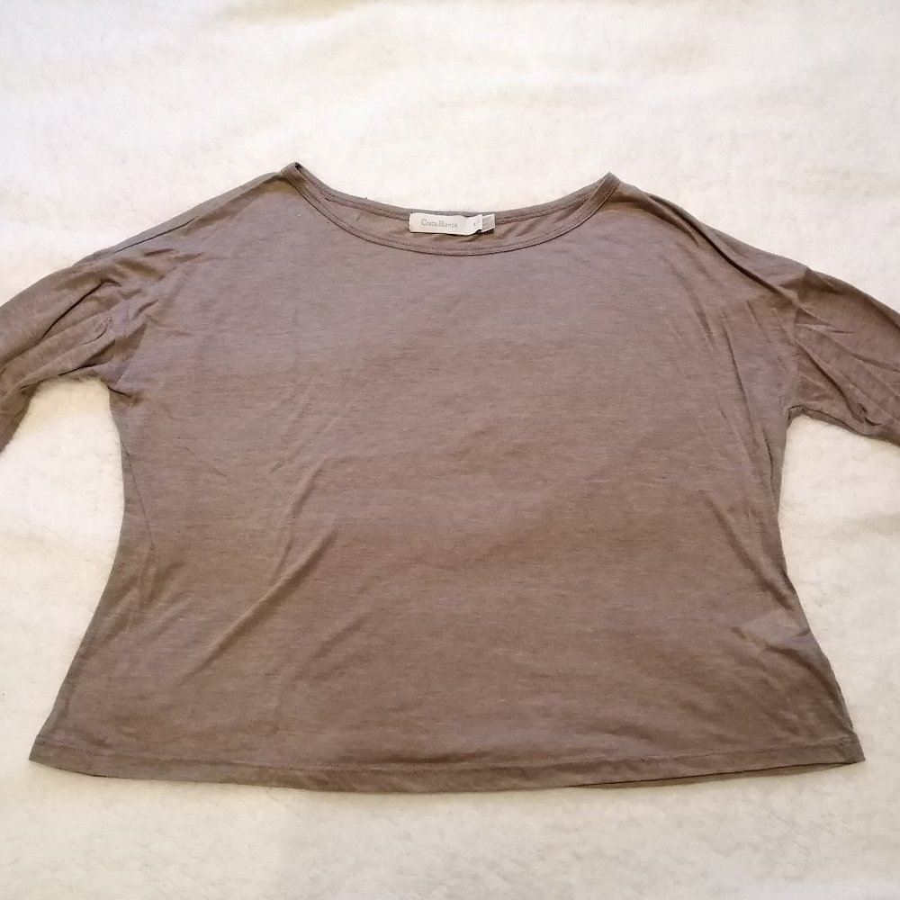 Costa Blanca, size S, beige semi-sheer top